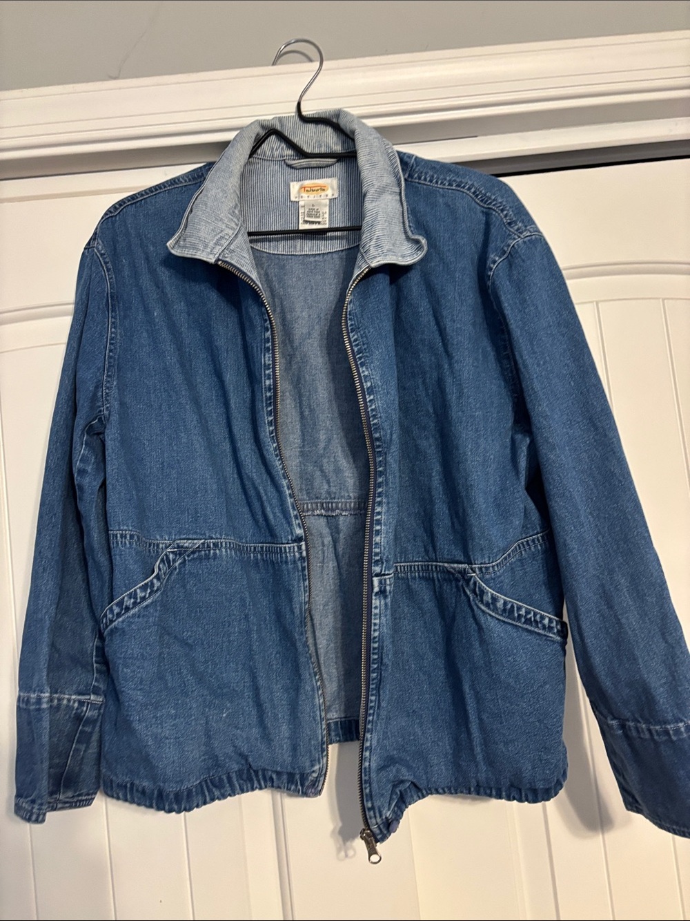 Talbots Blue Denim Jacket with Stand Collar